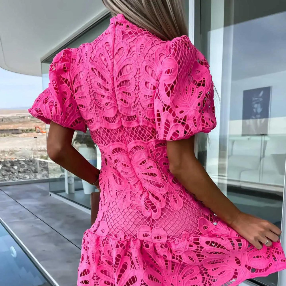 Image of Women's Puff Sleeve A-Line Mini Dress