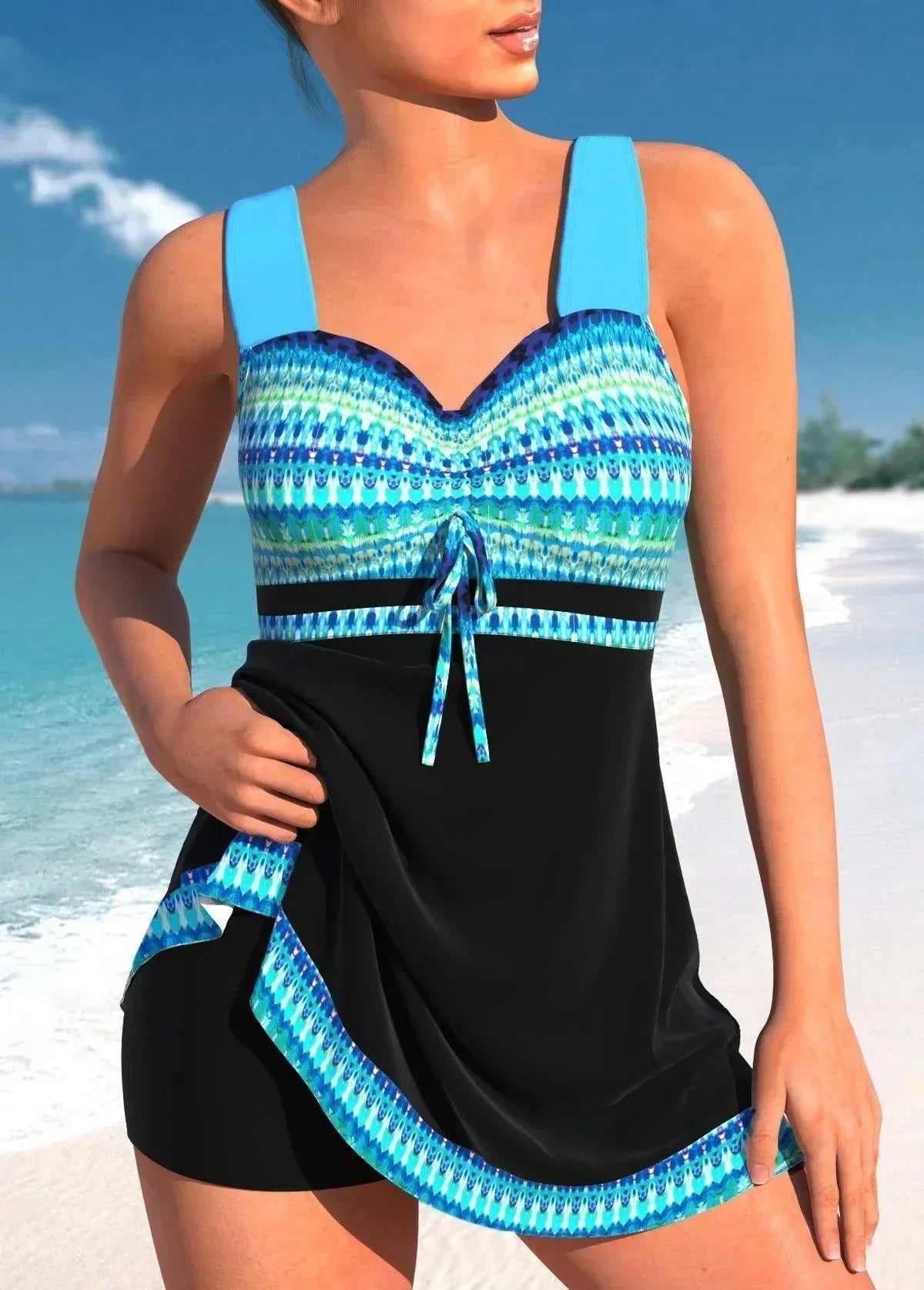 Image of Women's Ruched Swim Dress Set