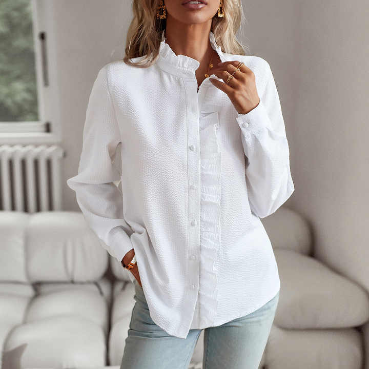 Image of Women's Ruffle Long Sleeve Blouse