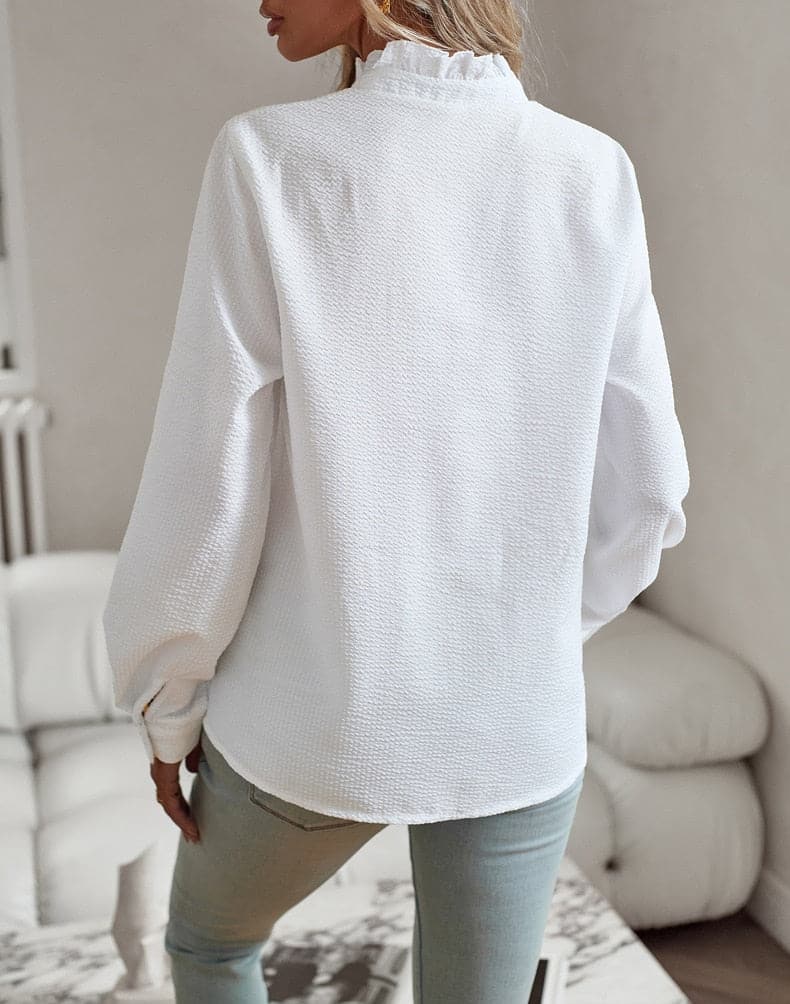 Image of Women's Ruffle Long Sleeve Blouse