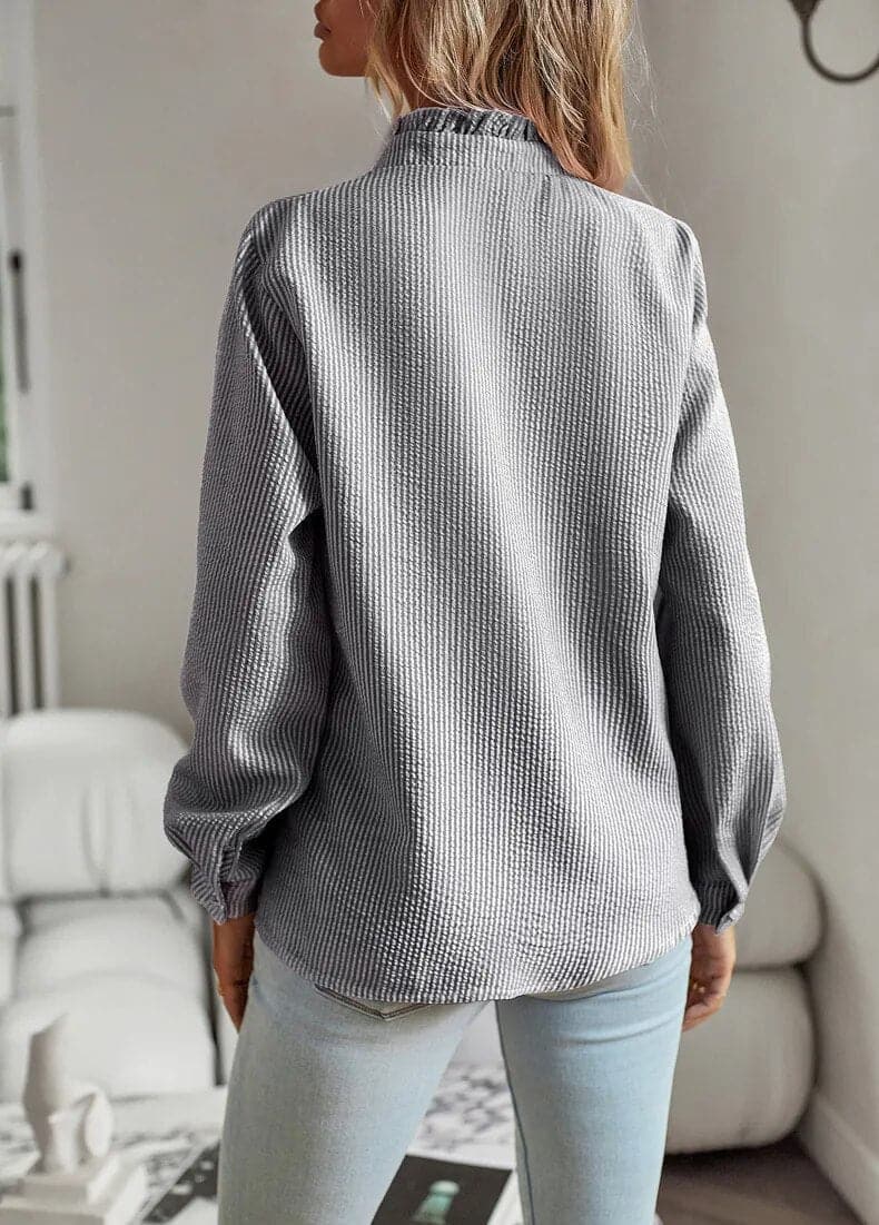 Image of Women's Ruffle Long Sleeve Blouse
