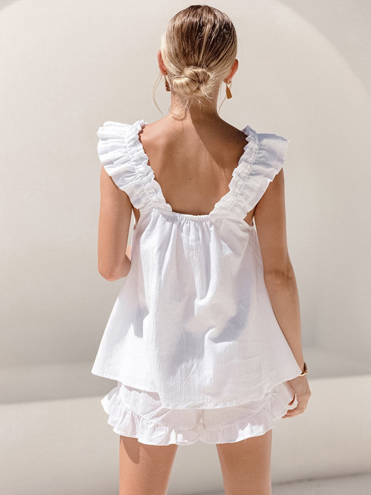 Image of Women's Ruffle Trim Two-Piece Set