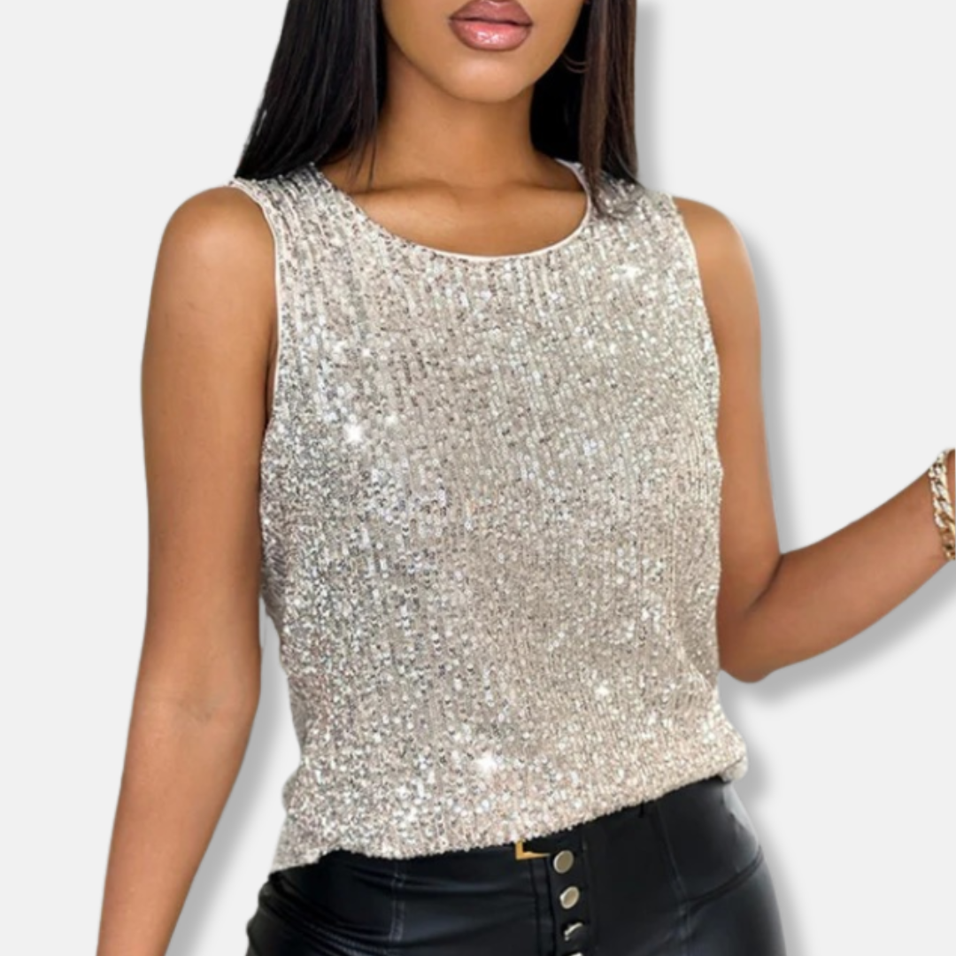 Image of Women's Sequin Sleeveless Top