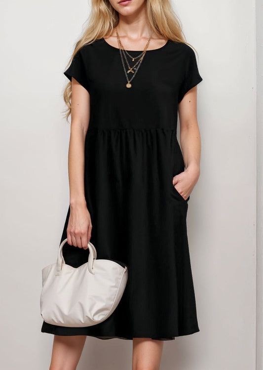 Image of Women's Short Sleeve A-Line Midi Dress
