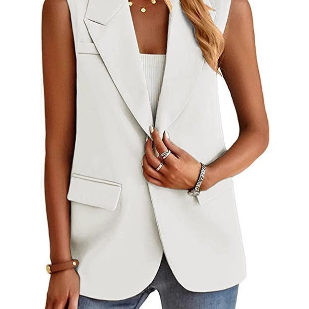Image of Women's Sleeveless Lapel Blazer Vest