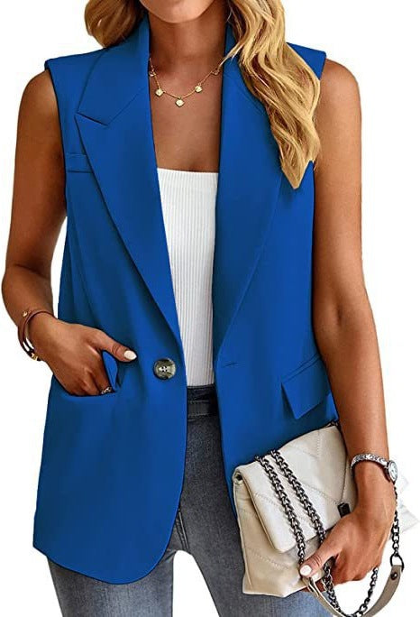 Image of Women's Sleeveless Lapel Blazer Vest