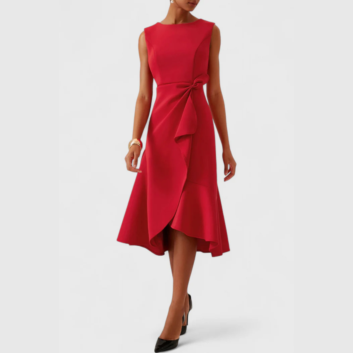 Image of Women's Sleeveless Wrap Midi Dress