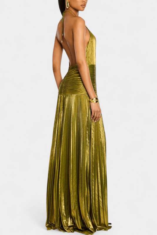 Image of Women's Slit Halter Maxi Dress