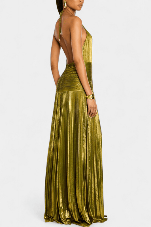Image of Women's Slit Halter Maxi Dress