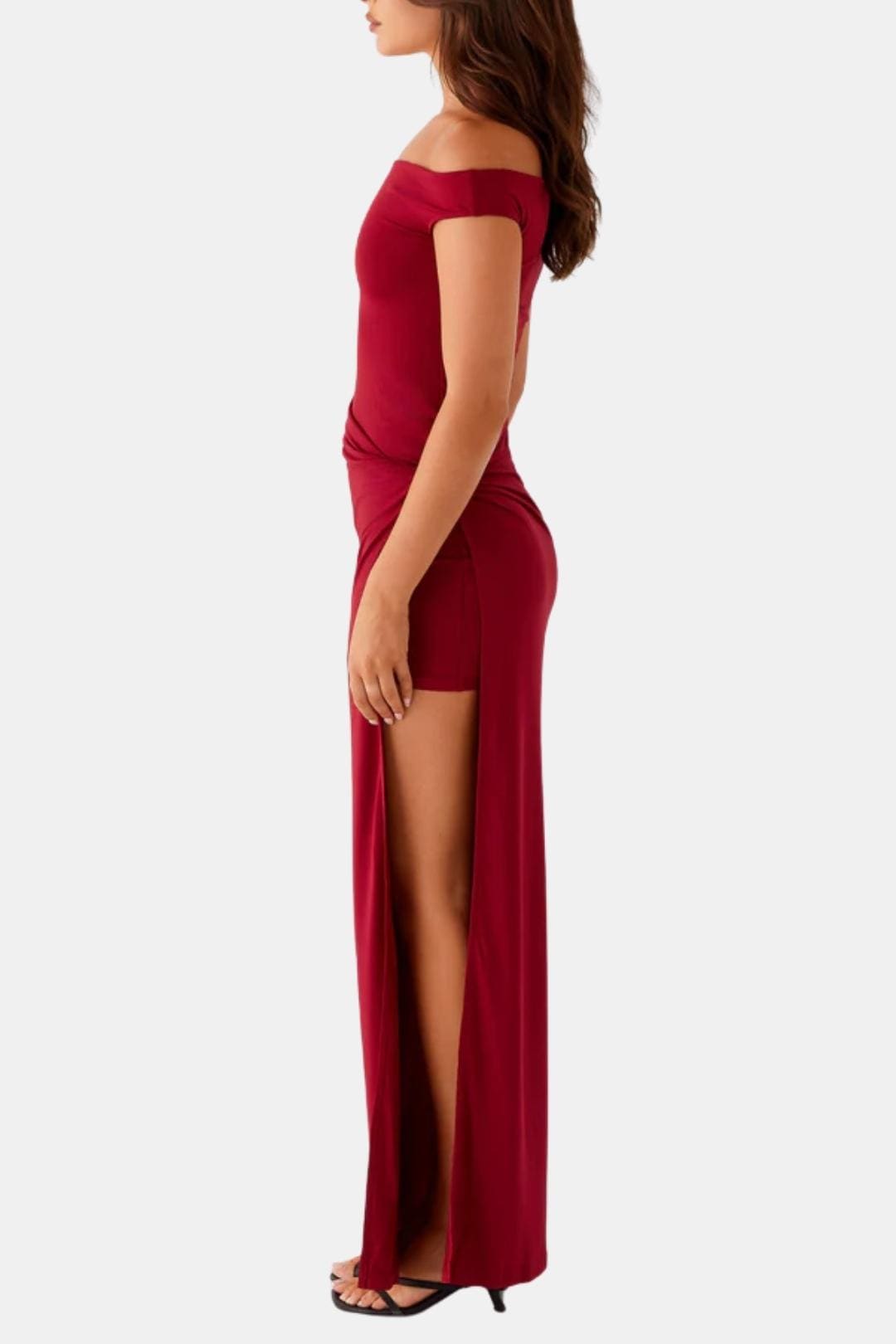 Image of Women's Slit Off-Shoulder Maxi Dress
