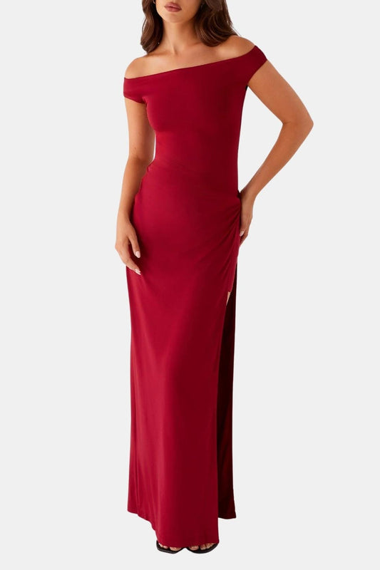 Image of Women's Slit Off-Shoulder Maxi Dress