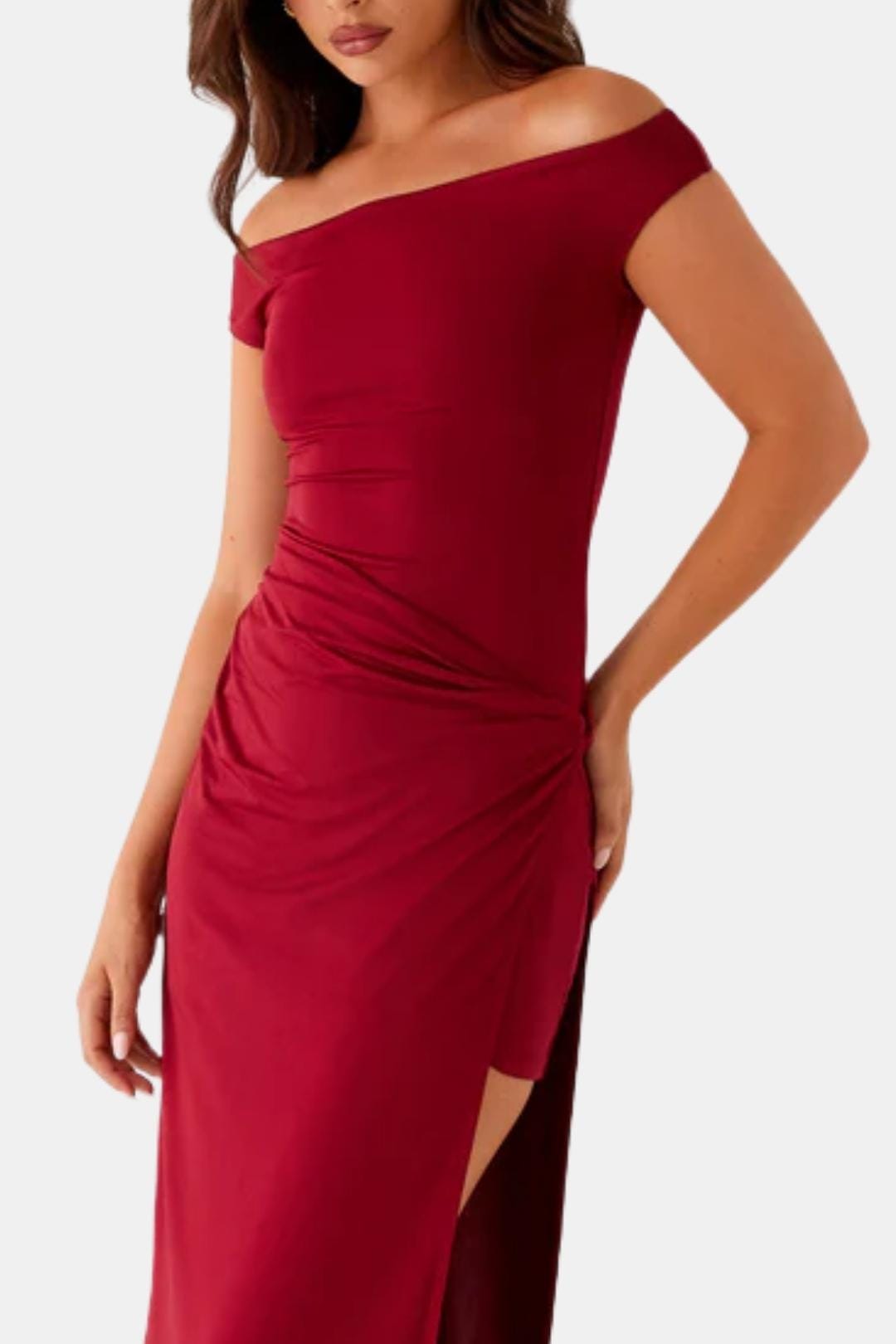 Image of Women's Slit Off-Shoulder Maxi Dress