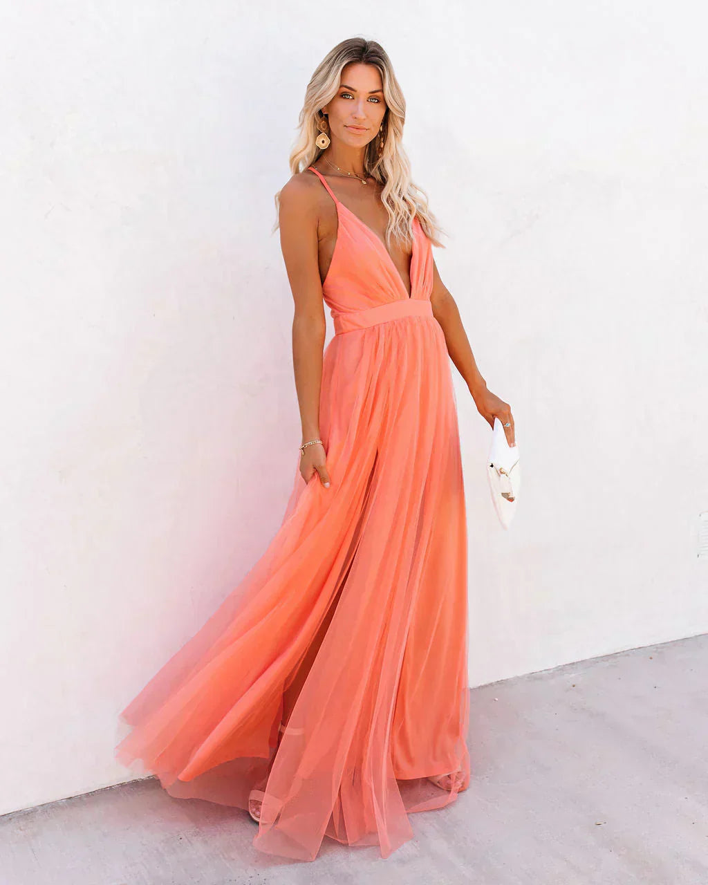 Image of Women's Spaghetti Strap A-Line Maxi Dress