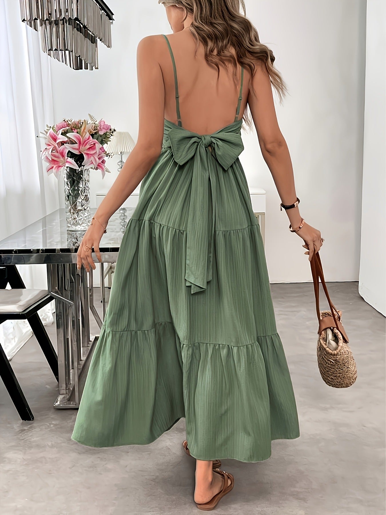 Image of Women's Spaghetti Strap A-Line Maxi Dress