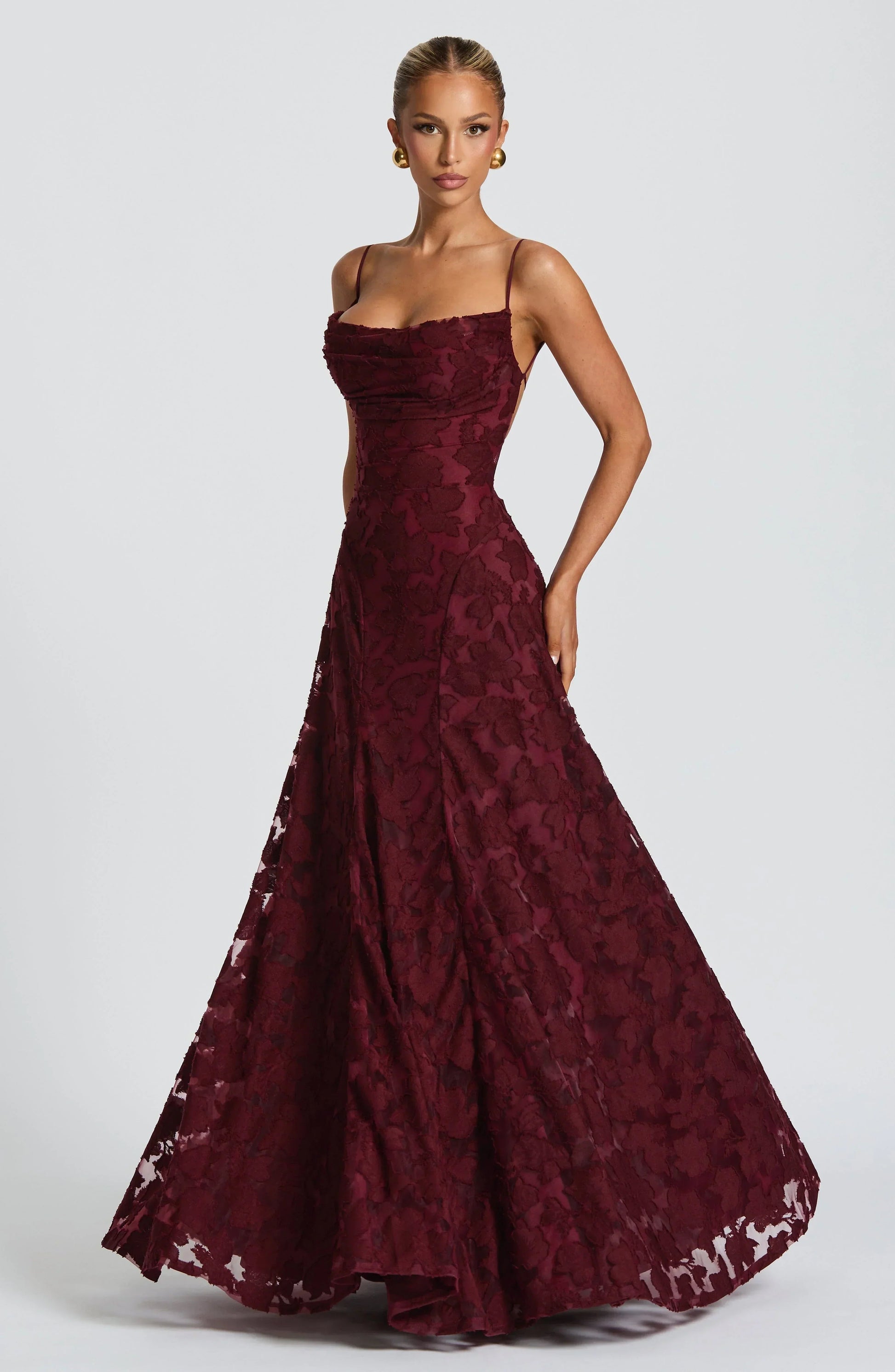 Image of Women's Spaghetti Strap Evening Maxi Dress