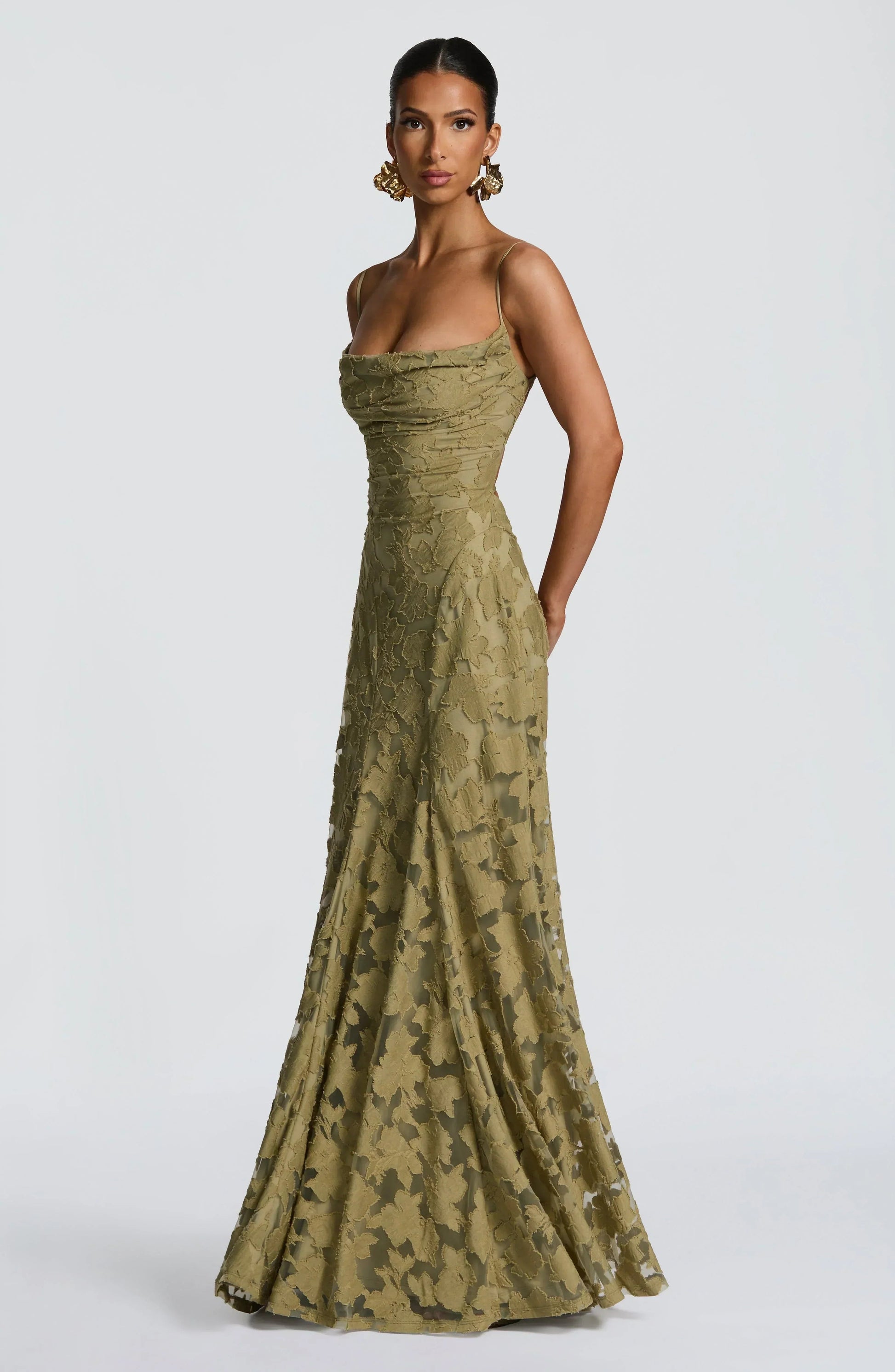 Image of Women's Spaghetti Strap Evening Maxi Dress