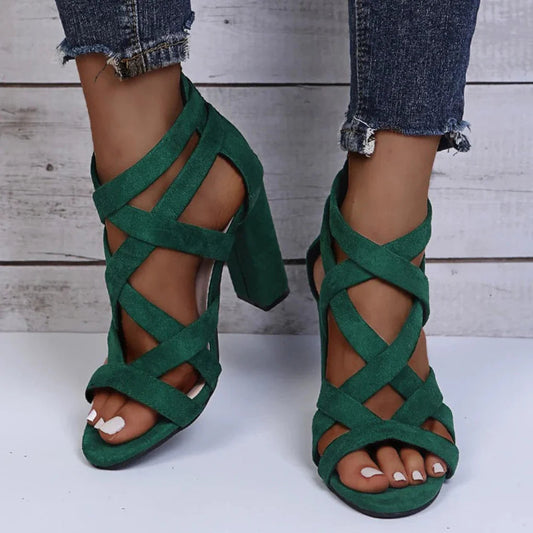 Image of Women's Strappy Block Heel Sandals