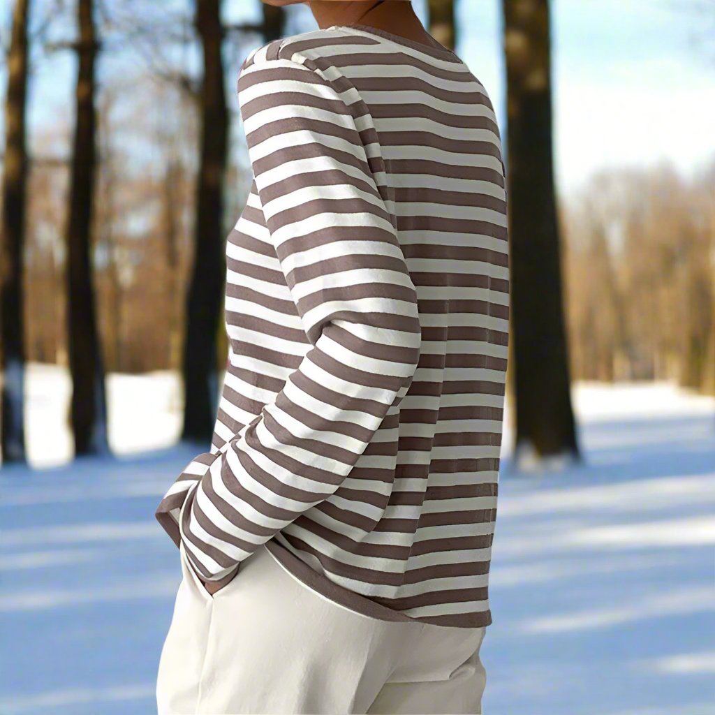 Image of Women's Striped Long Sleeve Top