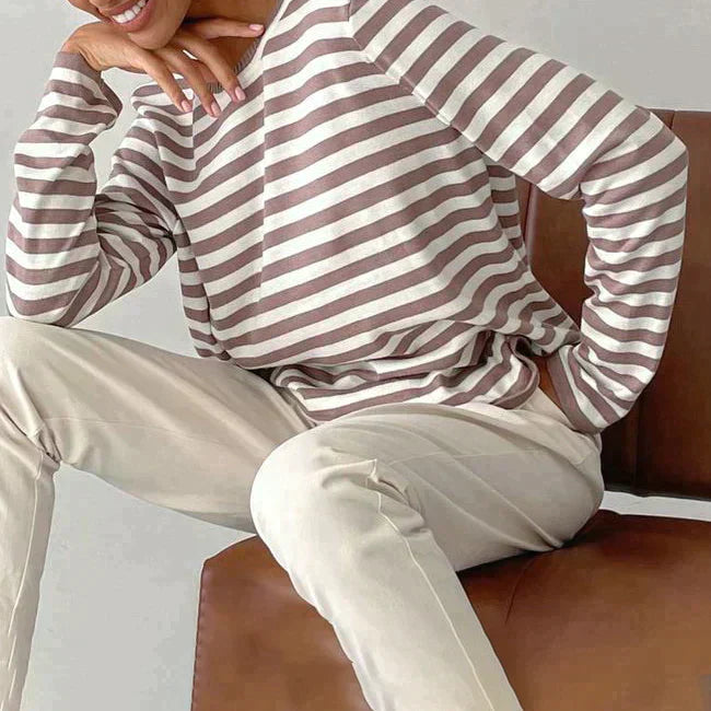 Image of Women's Striped Long Sleeve Top