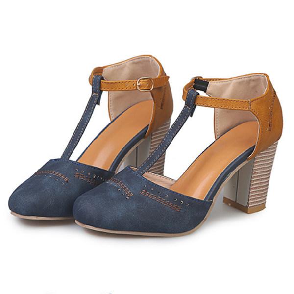 Image of Women's T-Strap Block Heel Shoes
