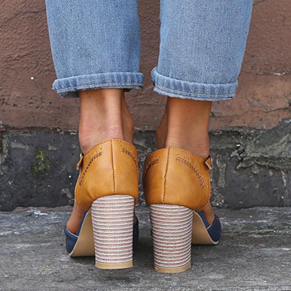 Image of Women's T-Strap Block Heel Shoes