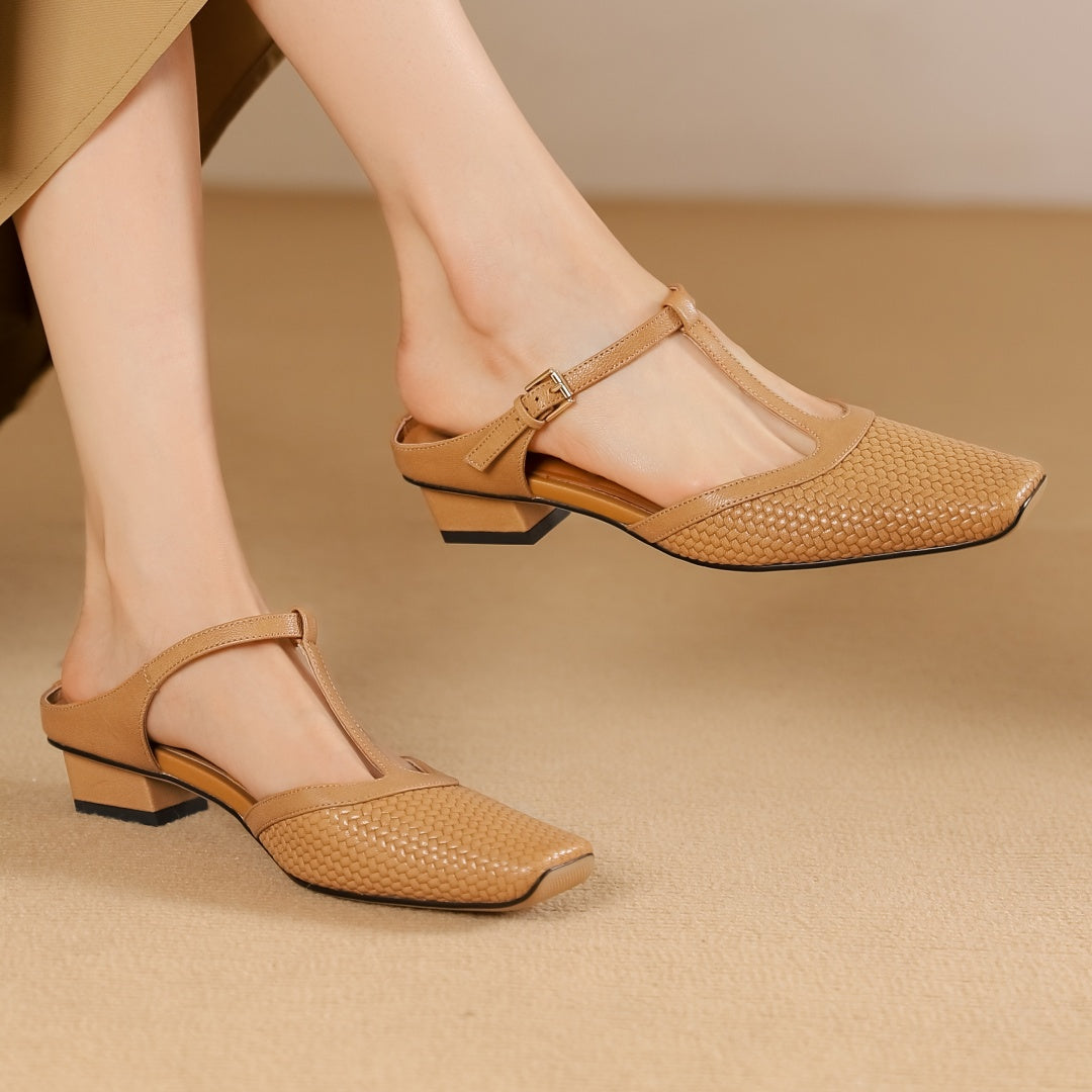 Image of Women's T-Strap Mule Heels