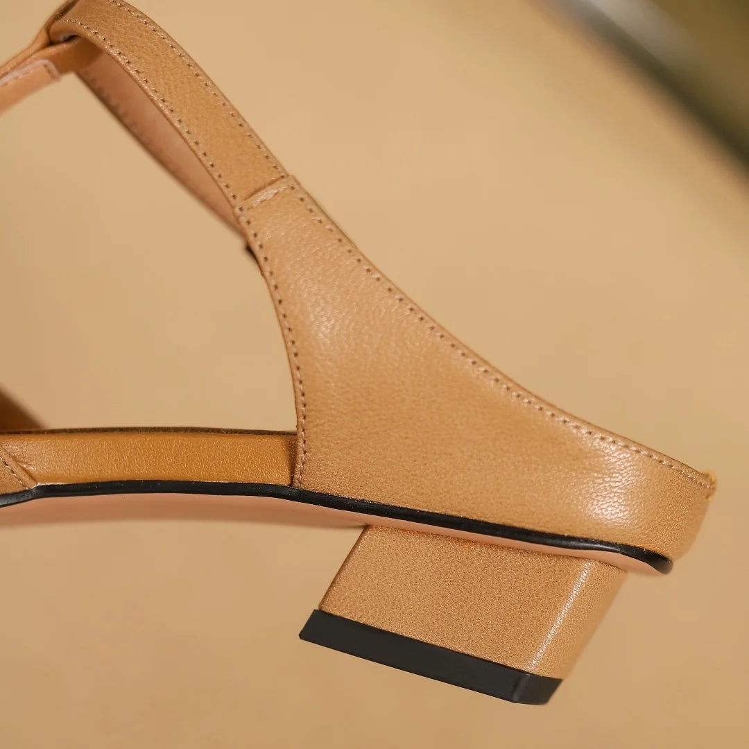 Image of Women's T-Strap Mule Heels