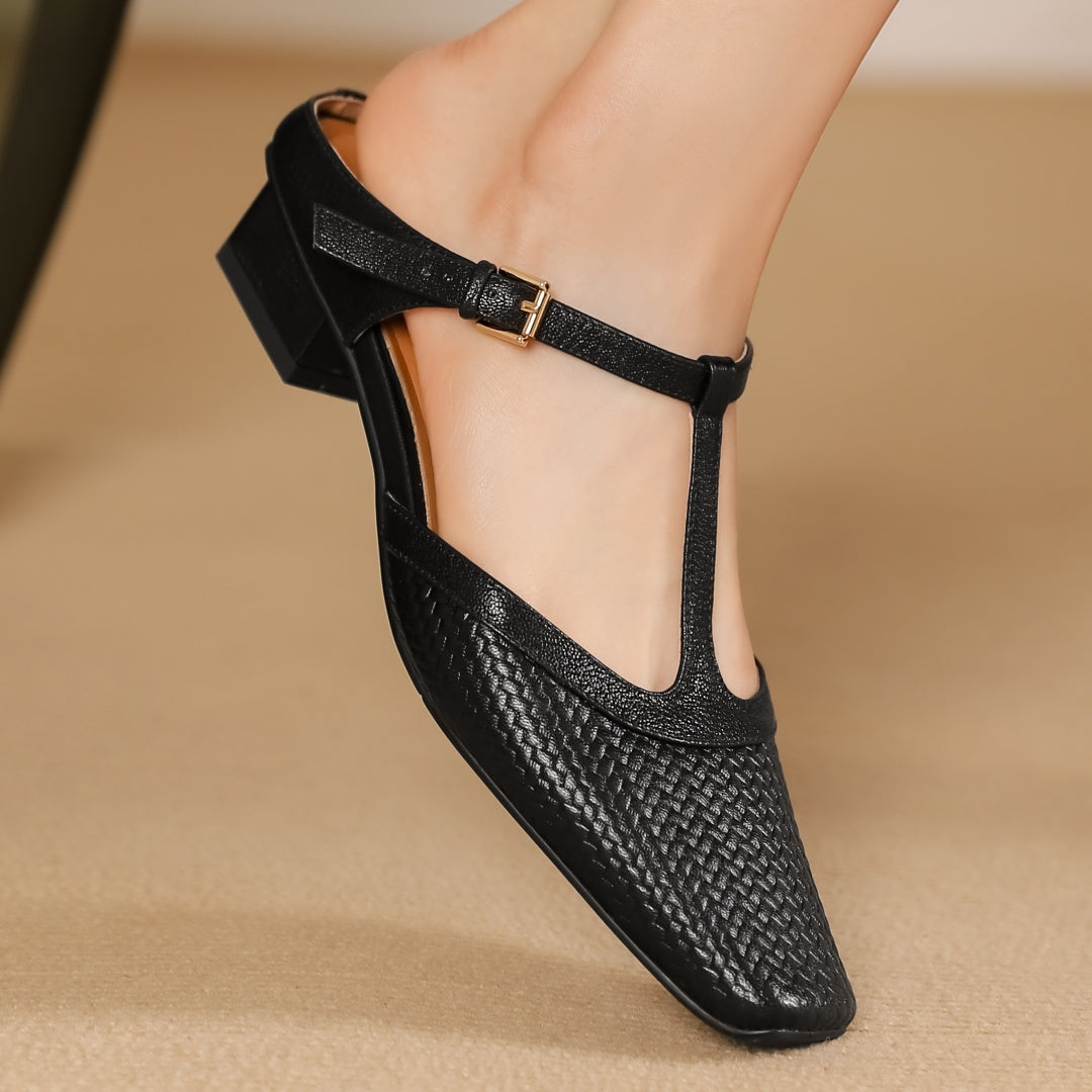 Image of Women's T-Strap Mule Heels