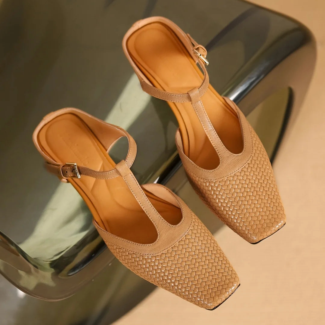 Image of Women's T-Strap Mule Heels