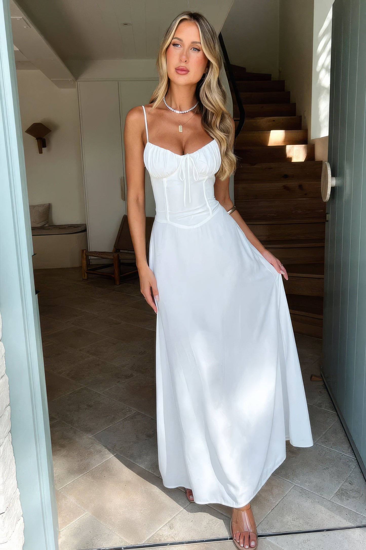 Image of Women's Tie-Front A-Line Maxi Dress
