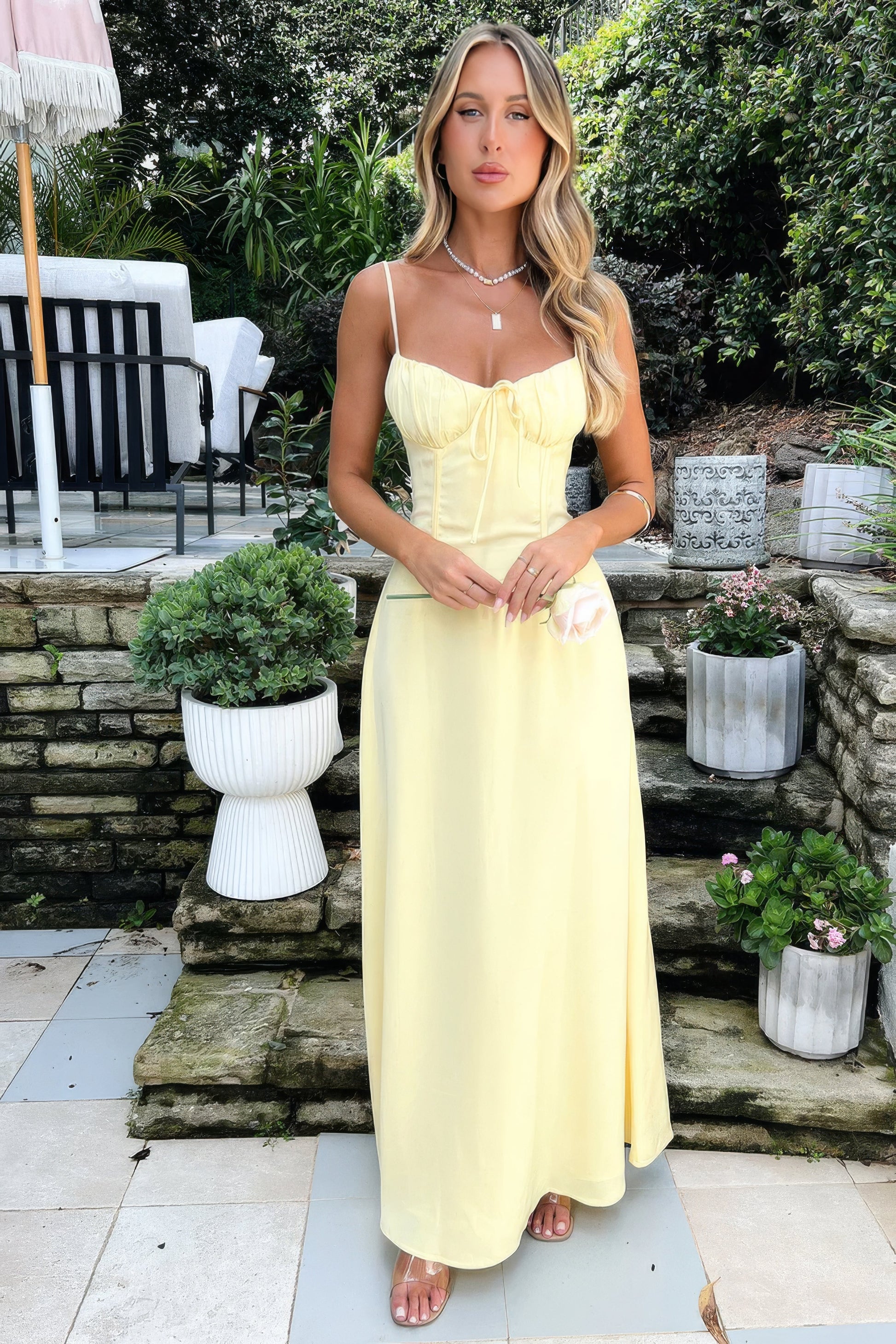 Image of Women's Tie-Front A-Line Maxi Dress