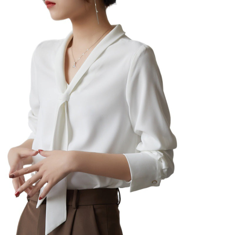 Image of Women's Tie Neck Long Sleeve Blouse