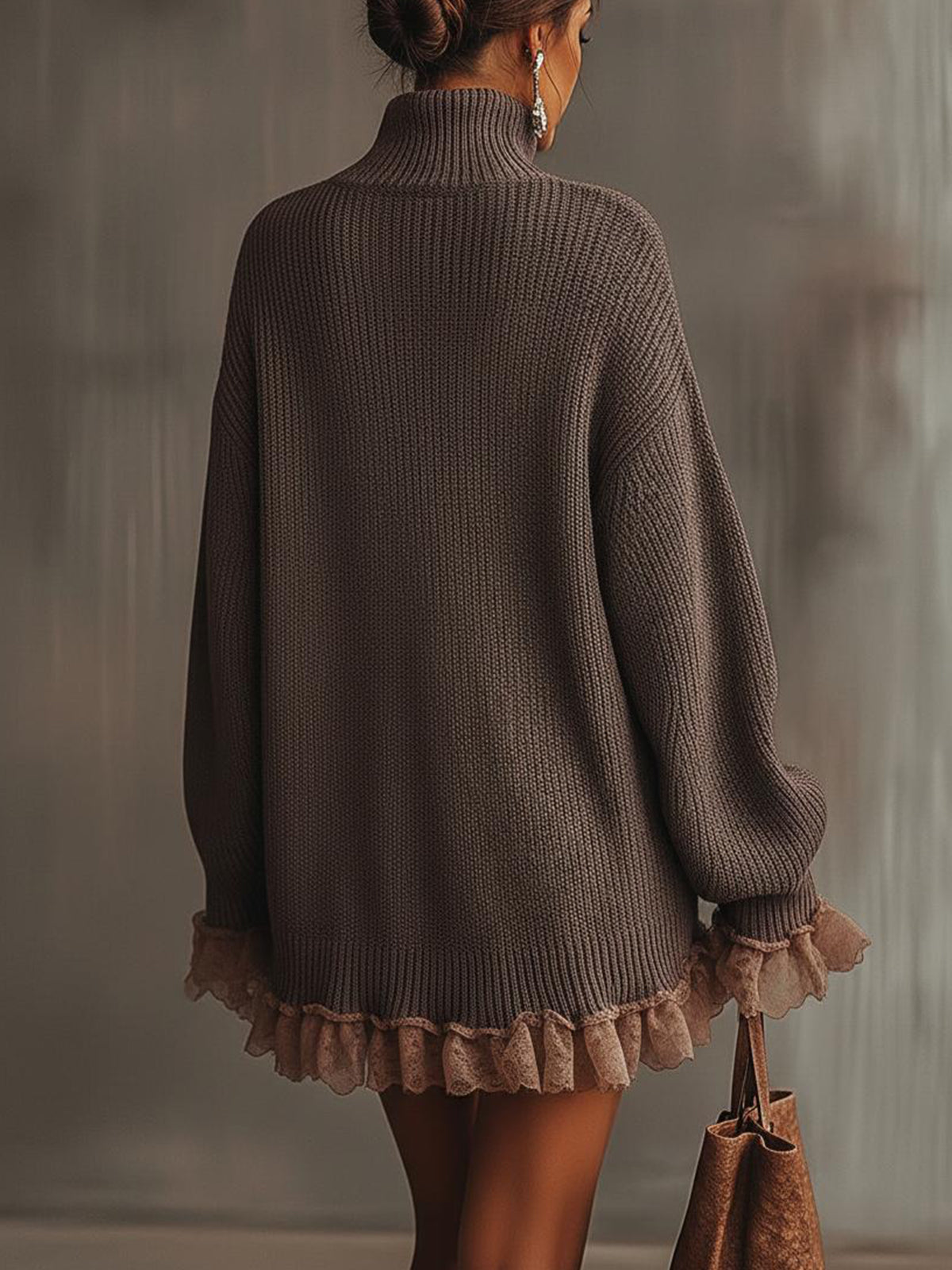 Image of Women's Turtleneck Mini Sweater Dress