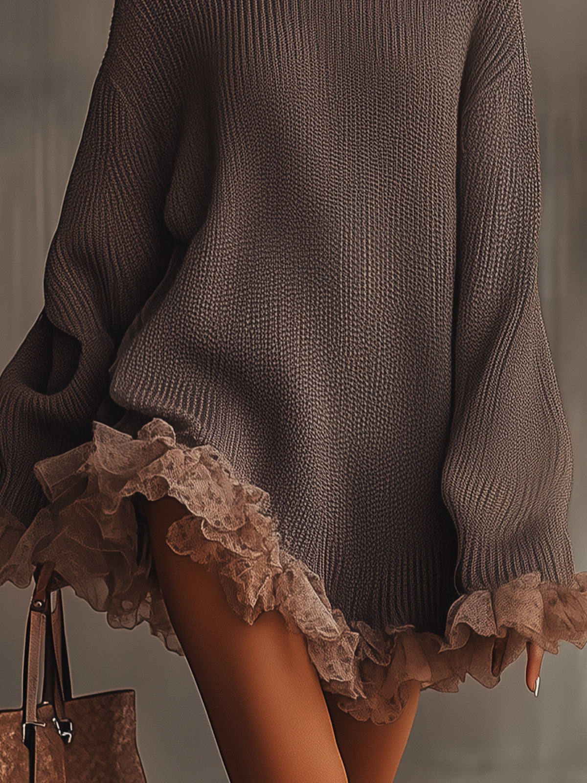 Image of Women's Turtleneck Mini Sweater Dress