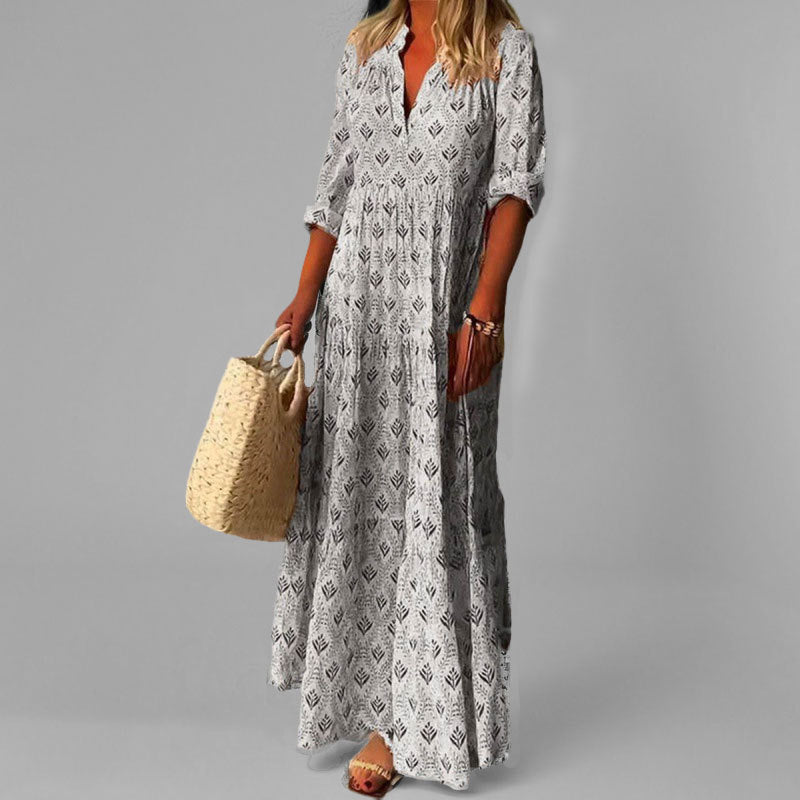 Image of Women's V-Neck A-Line Maxi Dress