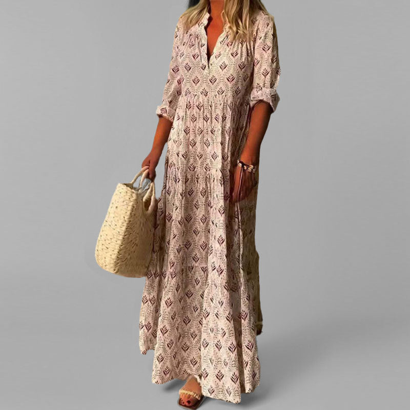 Image of Women's V-Neck A-Line Maxi Dress