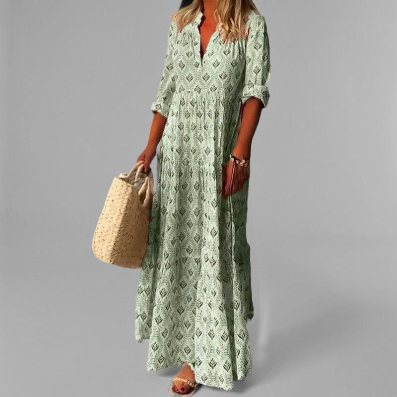 Image of Women's V-Neck A-Line Maxi Dress