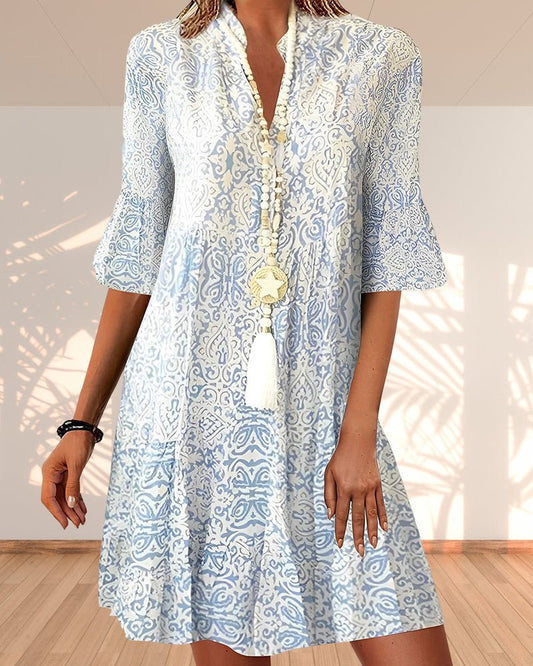 Image of Women's V-Neck A-Line Mini Dress