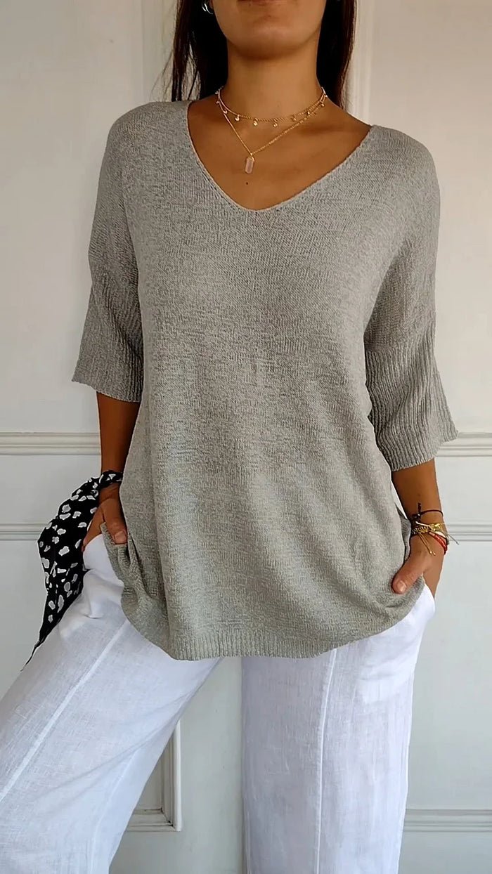 Image of Women's V-Neck Knit Top