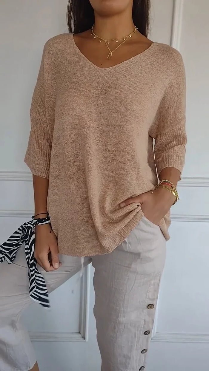 Image of Women's V-Neck Knit Top