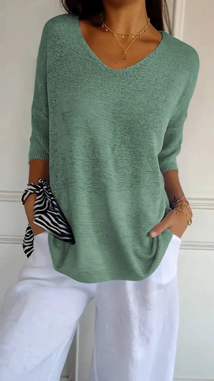 Image of Women's V-Neck Knit Top