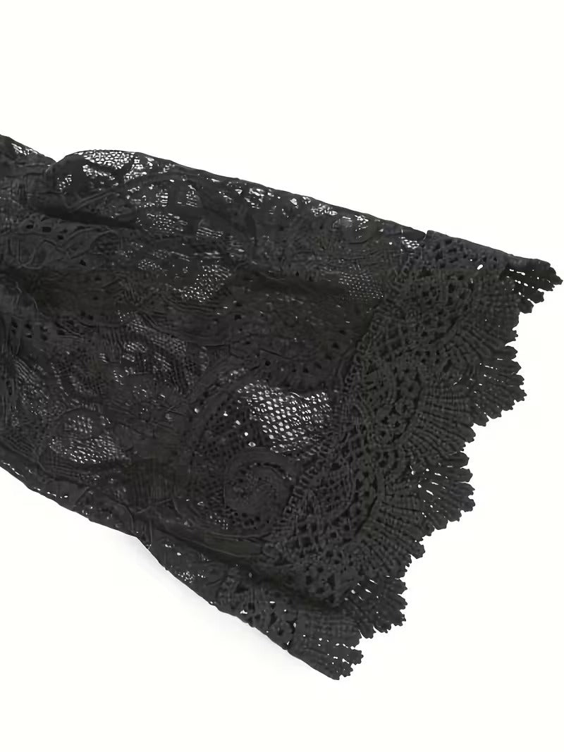 Image of Women's V-Neck Lace Mini Dress