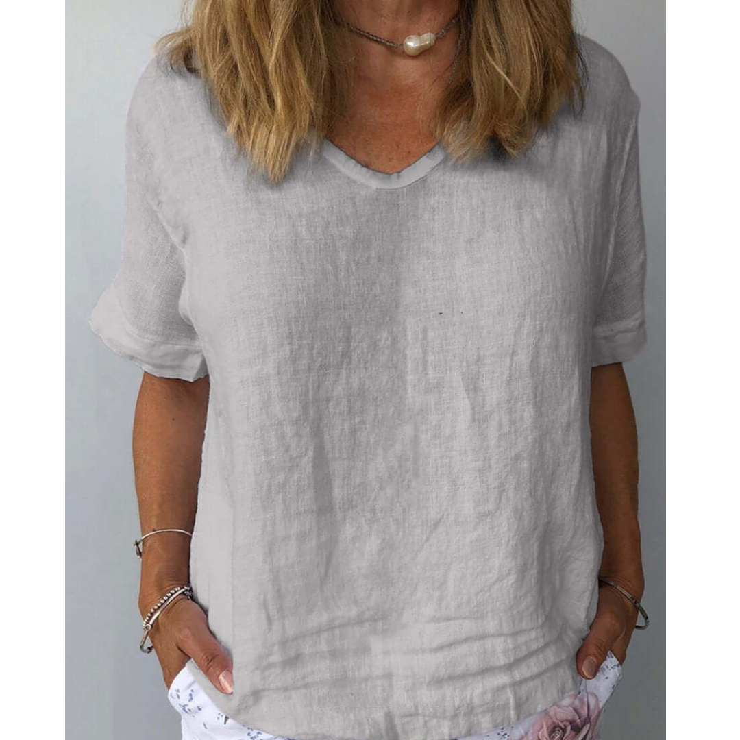 Image of Women's V-Neck Short Sleeve Top
