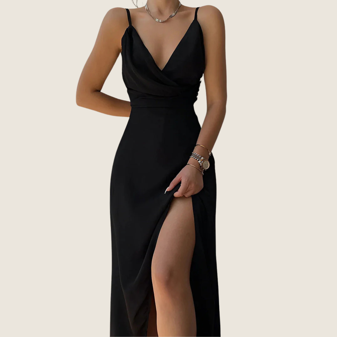 Image of Women's V-Neck Slip Midi Dress