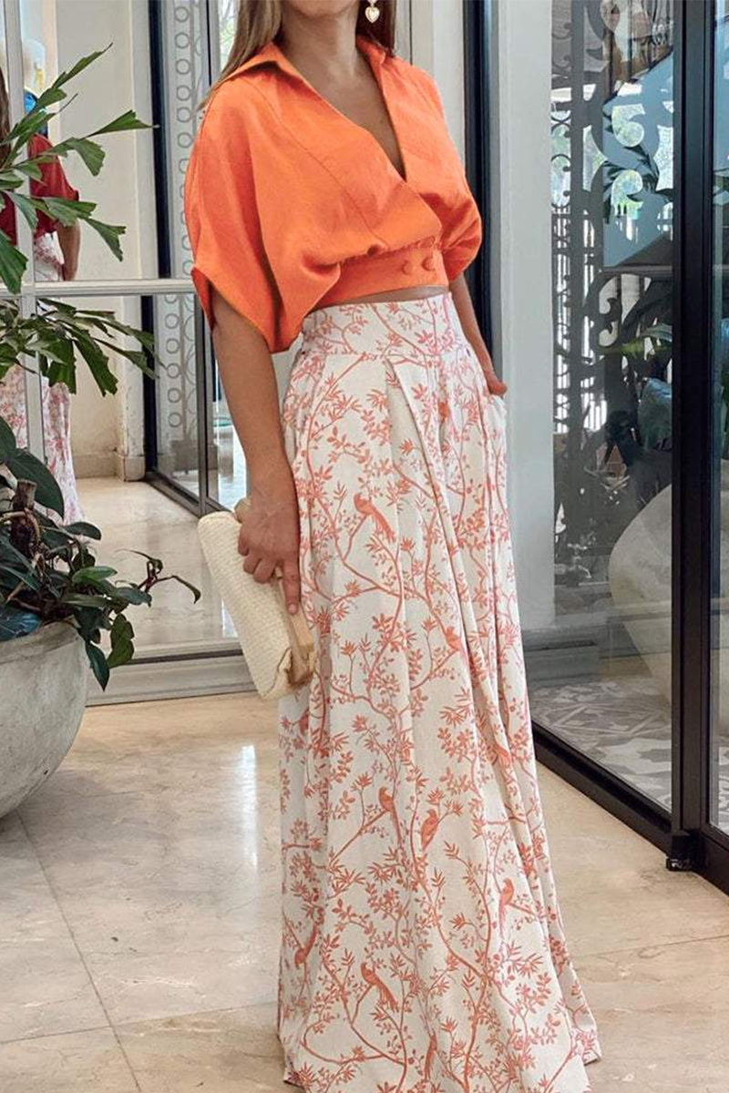 Image of Women's Wide Leg Printed Pant Set
