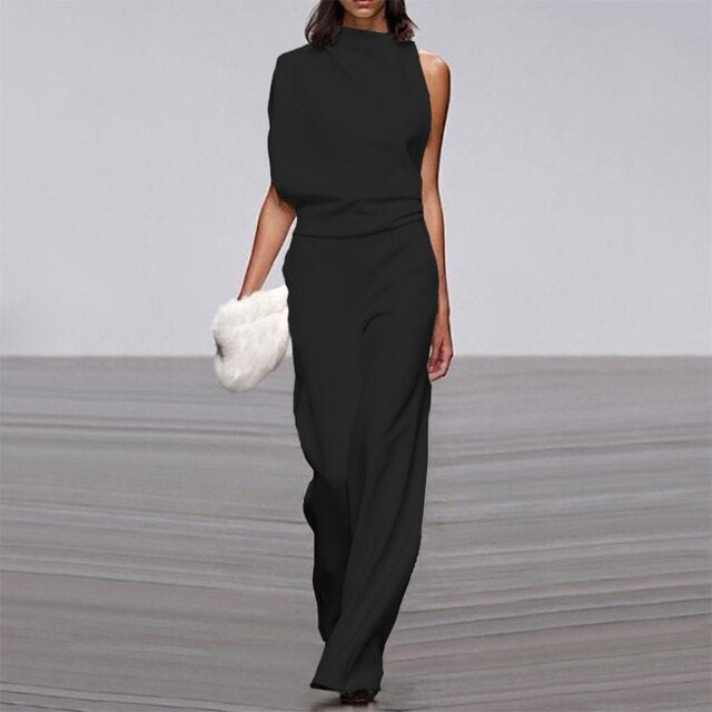 Image of Women's Wide Leg Sleeveless Pant Set