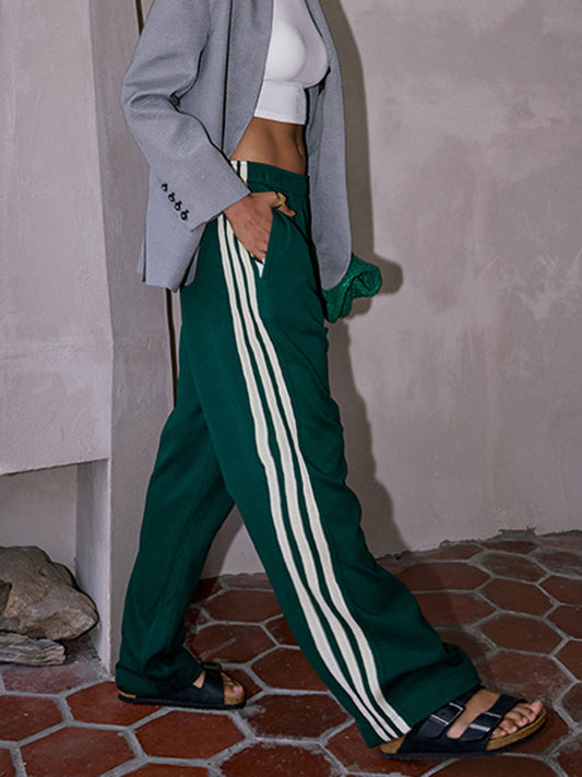 Image of Women's Wide Leg Striped Track Pants