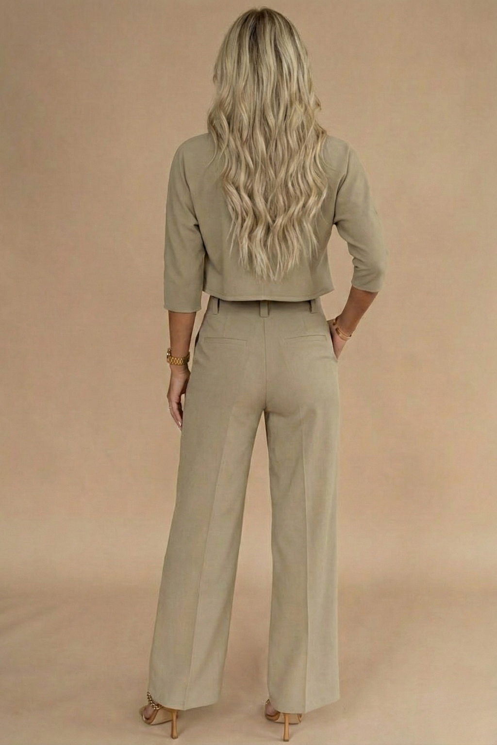 Image of Women's Wide Leg Two-Piece Pant Set