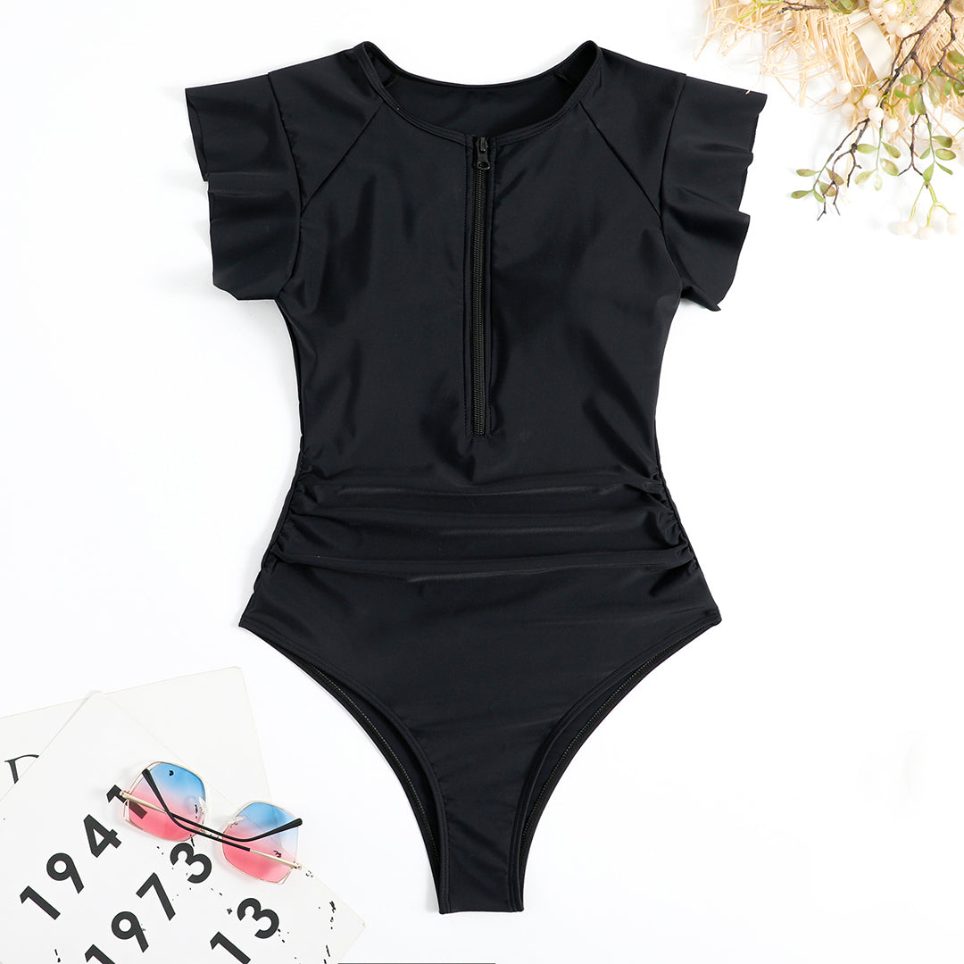 Image of Women's Zip-Front One-Piece Swimsuit