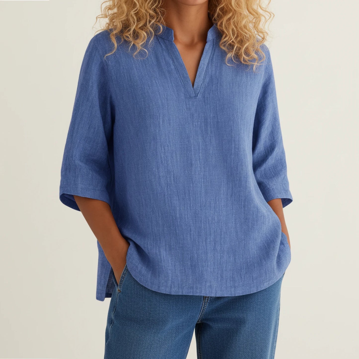 Women's Relaxed Fit 3/4 Sleeve Blouse